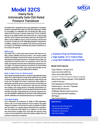 Thumbnail of document Data Sheet - 31CS/32CS Pressure Transducer